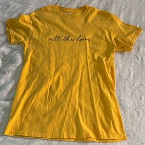 Harry Styles “All The Love” Mustard Yellow Golden Short Sleeve Baby Graphic Tee